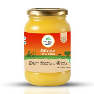 A TATA Product - Organic India Bilona Cow Ghee 500ml, Pure & Nutrient-Rich, Bilona Churned